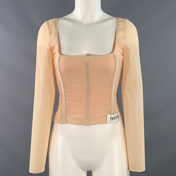DOLCE & GABBANA SS23 1997-98 Re-issue Size 6 Beige Silk Blend Corset Dress Top - Picture 1 of 7